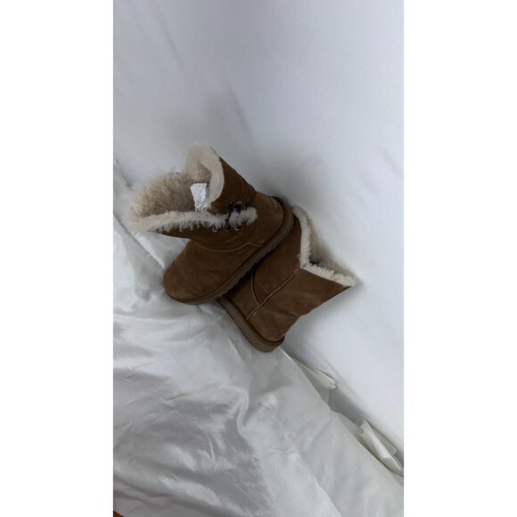 UGG Womens Brown Suede & Sheepskin Lined Winter Boots Size 8 - Picture 14 of 16